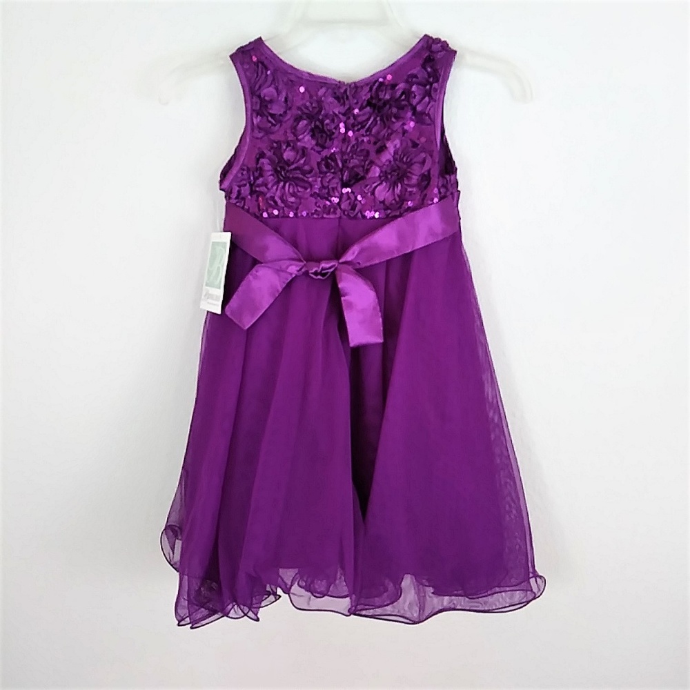 Bonnie Jean Purple sequins gown - Picture 2 of 6